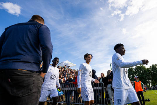 Malmö FFs Mamadou Ousmane Diagne, André Alvarez Perez och Raymond Adjei