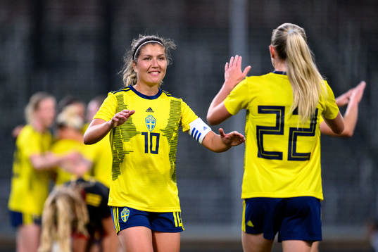 Loreta Kullashi of Sweden celebrates