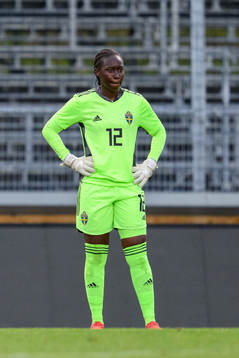 Goalkeeper Angel Mukasa of Sweden
