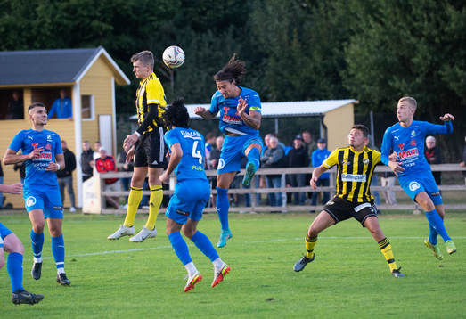 IFK Hässleholms Elliot Nilsson i matchen i div. 2 mellan Nosaby IF och IFK Hässleholm i Kristianstad 2 september 2022.
