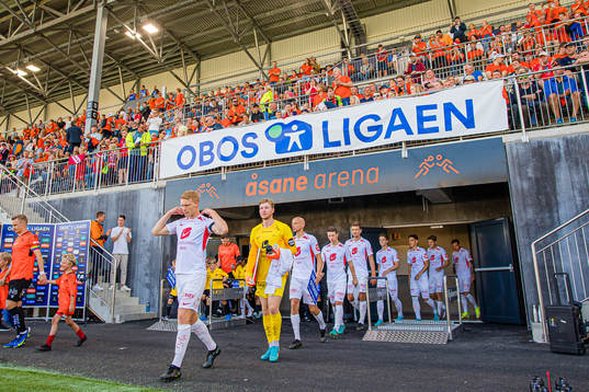 Sivert Heltne Nilsen, Mathias Lønne Dyngeland, Ruben Kristiansen and Mathias Knutsen Rasmussen of Brann ahead of the OBOS-ligaen match between Åsane and Brann on September 3, 2022 in Bergen.