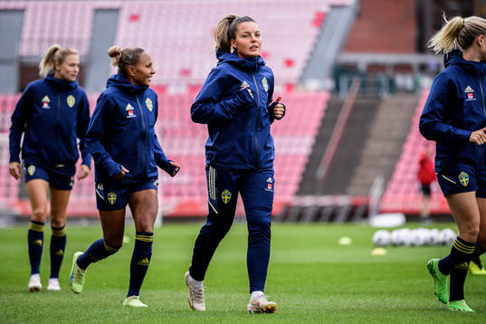 Johanna Rytting Kaneryd of the Swedish women's national football team at a training session