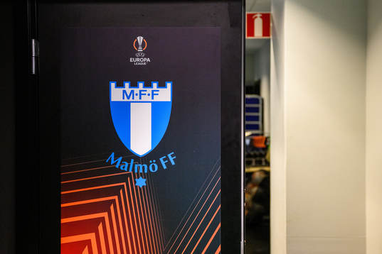 Logo for the UEFA Europa League and Malmö FF ahead of the group stage match between Malmö FF and Braga on September 8, 2022 in Malmö. 