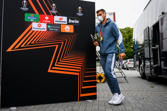 Matej Chalus of Malmö FF arrives ahead of the UEFA Europa League group stage match between Malmö FF and Braga on September 8, 2022 in Malmö. 