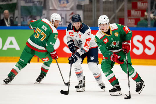 Theodor Niederbach of Rögle and Istvan Bartalis of Fehervar