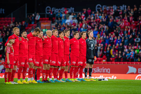 Sivert Heltne Nilsen, Niklas Fernando Nygaard Castro, Fredrik Pallesen Knudsen, Mathias Knutsen Rasmussen, Ruben Kristiansen, Aune Selland Heggebø, Svenn Crone, David Møller Wolfe, Frederik Lindbøg Børsting, Felix Horn Myhre and Mathias Lønne Dyngeland of Brann
