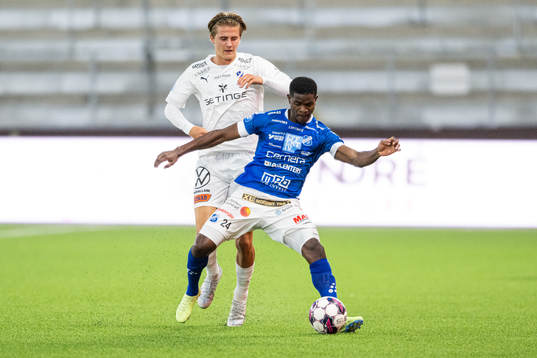 Halmstads Erik Ahlstrand och Norrbys Jaheem Burke