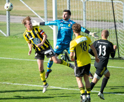 IFK Hässleholms Robin Strömberg i matchen i div. 2 mellan IFK Hässleholm och Räppe GoIF i Hässleholm 17 september 2022.