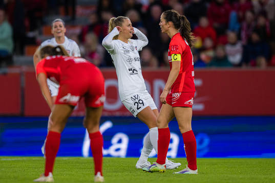 Olivia Holdt of Rosengård celebrates