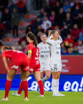 Olivia Holdt of Rosengård celebrates