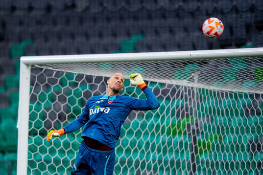 Goalkeeper André Hansen of the Norwegian national football team