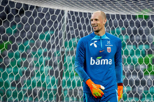 Goalkeeper André Hansen of the Norwegian national football team