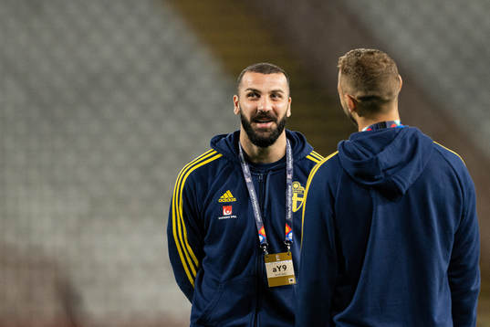 Mikael Ishak of Sweden ahead of the Nations League between Serbia and Sweden on September 24, 2022 in Belgrade. 