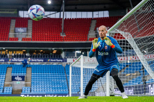 Goalkeeper André Hansen of the Norwegian national football team