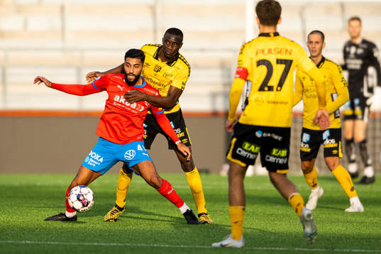 Helsingborgs Amin Al-Hamawi och Elfsborgs Maudo Lamine Jarjué