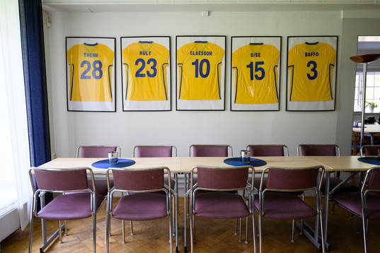 Tröjor med namnen på Simon Thern, Niklas Hult, Viktor