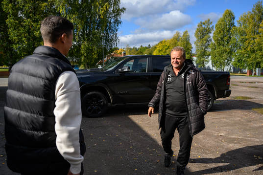 Värnamos Marcus Antonsson och assisterande tränare Jonas