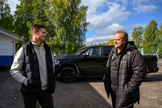 Värnamos Marcus Antonsson och assisterande tränare Jonas