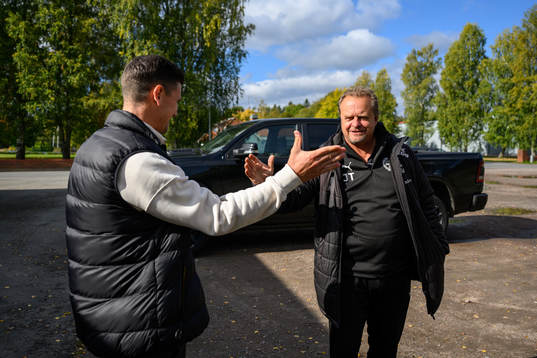 Värnamos Marcus Antonsson och assisterande tränare Jonas