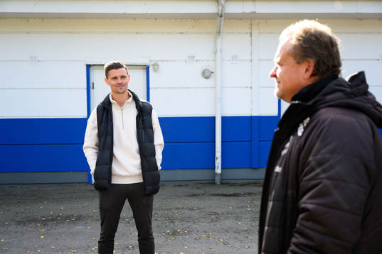 Värnamos Marcus Antonsson och assisterande tränare Jonas