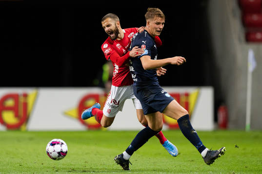 Kalmars Filip Sachpekidis och Helsingborgs Casper Widell