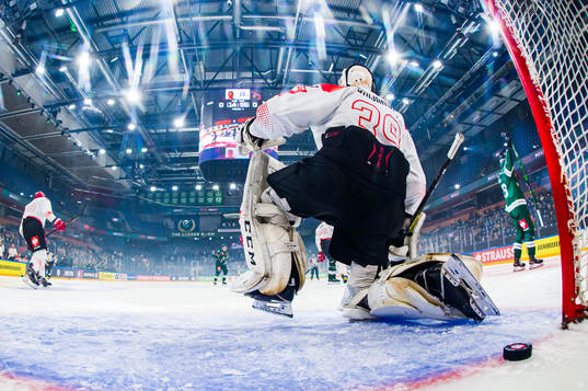 Anton Berglund of Färjestad celebrates