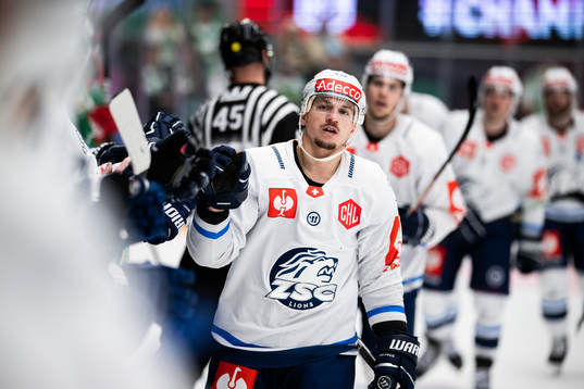 Sven Andrighetto of ZSC Lions celebrates