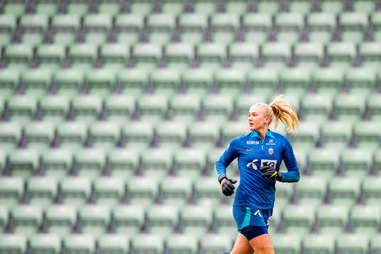 Goalkeeper Selma Panengstuen of the Norwegian women's