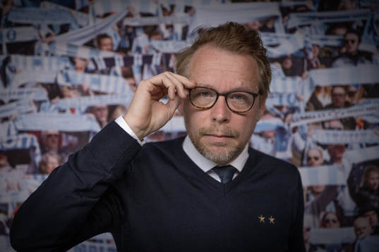 Malmö FFs pressansvarig Peter Sohlmér poserar för ett porträtt den 6 oktober 2022 i Malmö. 