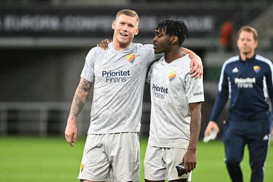 Victor Edvardsen and Joel Asoro of Djurgården