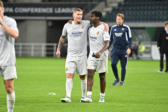 Victor Edvardsen and Joel Asoro of Djurgården