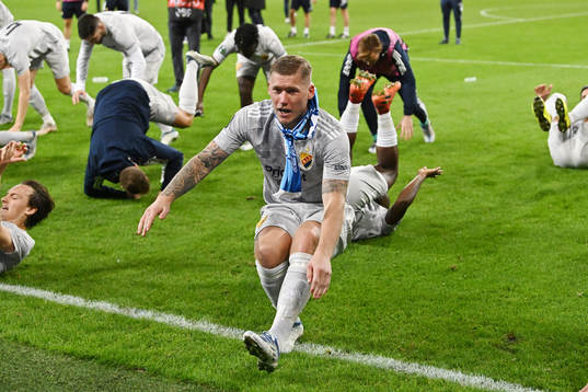 Victor Edvardsen of Djurgården celebrates