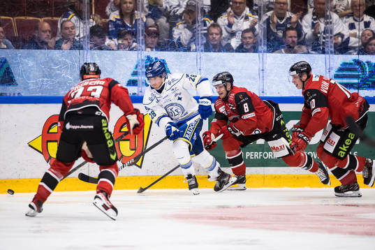 Leksands Justin Glenn Kloos och Malmö Redhawkss Johan