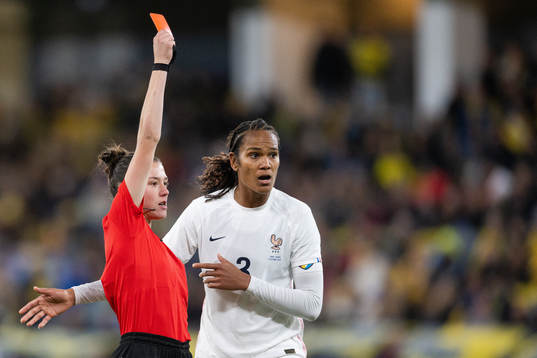 Wendie Renard of France reacts when Aissatou Tounkara of