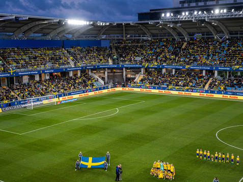 The starting eleven of Sweden pose for a team photo