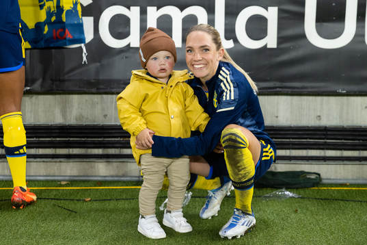 Elin Rubensson of Sweden with her son Frans