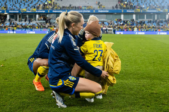 Elin Rubensson of Sweden with her son Frans