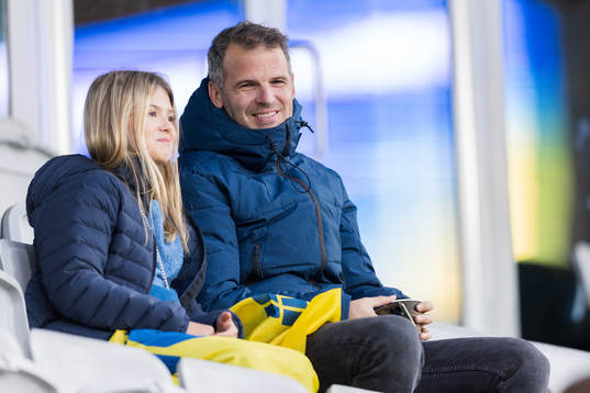 Robert Vilahamn head coach of BK Häcken in the stands