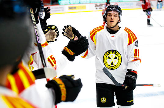 Brynäs Dmytro Timashov jublar vid 1-5