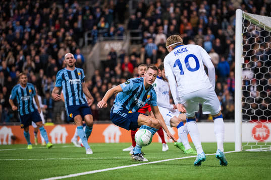 Jesper Löfgren of Djurgården and Jens Petter Hauge of Gent