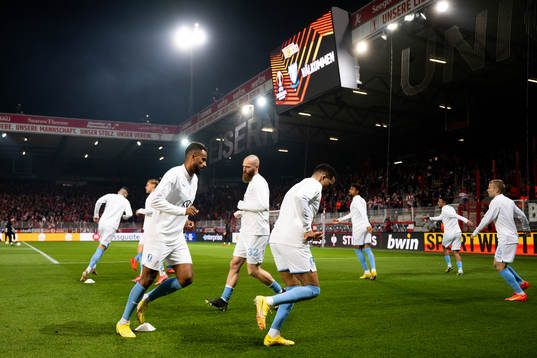 Isaac Kiese Thelin and Jo Inge Berget of Malmö FF