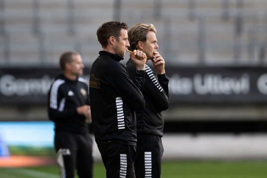 GAIS assisterande tränare Kenneth Gustafsson och huvudtränare Fredrik Holmberg