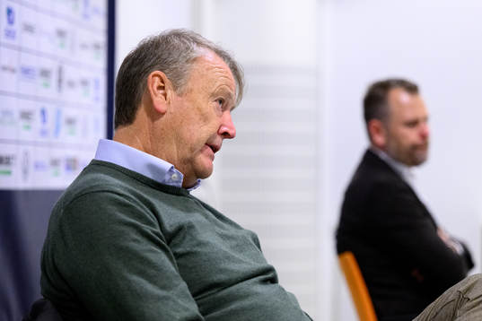 Malmö FFs tränare Åge Hareide på en presskonferens