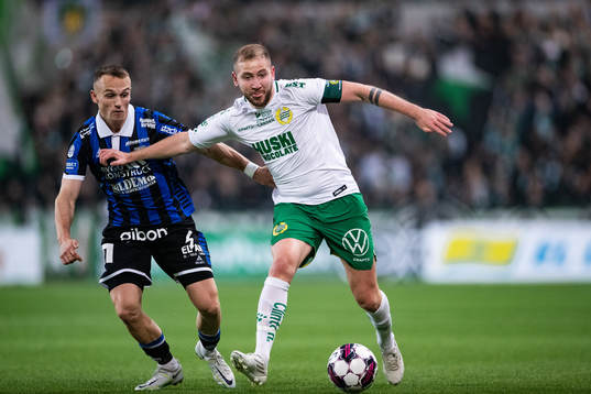 Sirius Aron Bjarnason och Hammarbys Darijan Bojanic