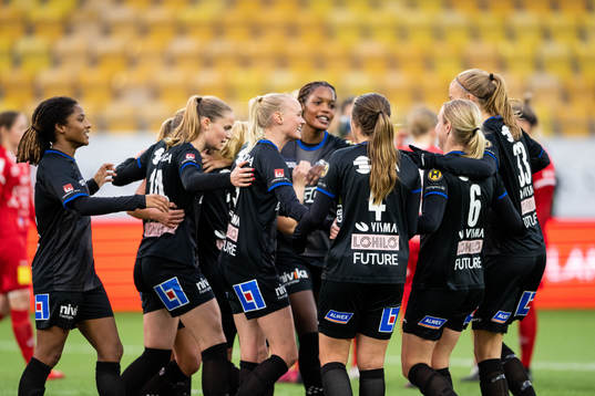 Växjös spelare jublar