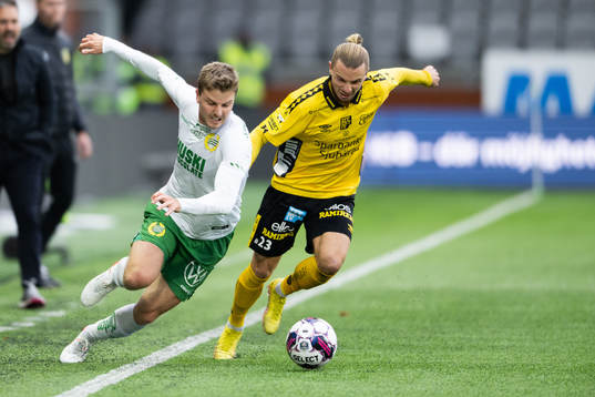 Hammarbys Joel Nilsson och Elfsborgs Niklas Hult