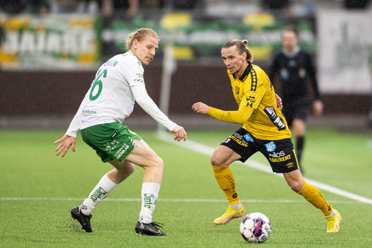 Hammarbys Gustav Ludwigson och Elfsborgs Niklas Hult