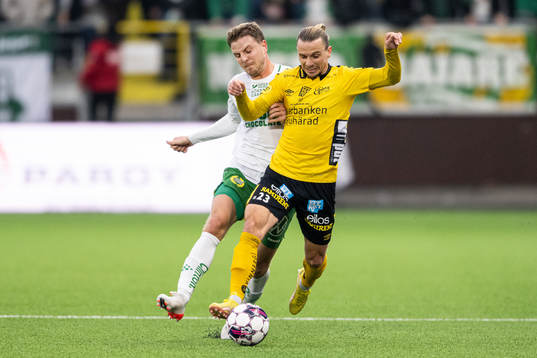 Hammarbys Joel Nilsson och Elfsborgs Niklas Hult