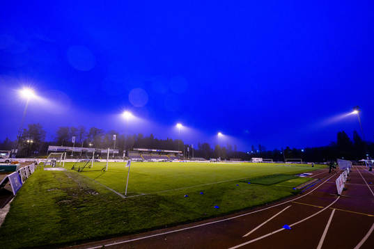 Spelplanen på Finnvedsvallen före fotbollsmatchen i Allsvenskan mellan Värnamo och IFK Norrköping den 24 oktober 2022 i Värnamo. 