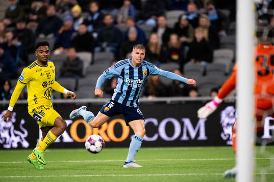 GIF Sundsvalls Gabriel Venceslau Fernandes Castro och Djurgårdens Elias Andersson
